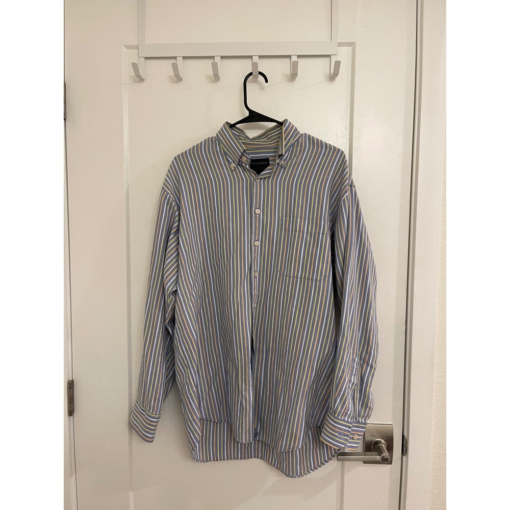 Scott Barber Men's Button Up Dress Church Business Preppy Luxury Striped